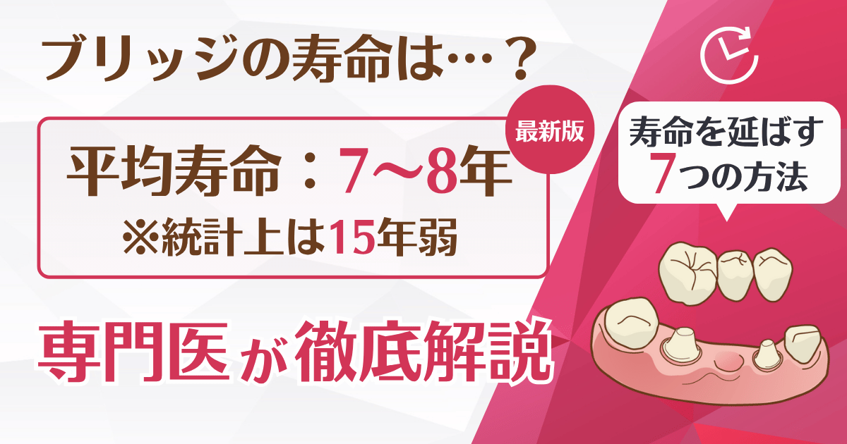 歯のブリッジの平均寿命は7〜8年。寿命を延ばす7つの方法や、長く使うためのポイントを専門医が徹底解説します。