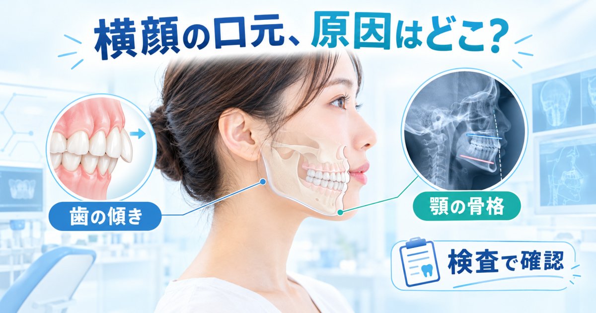 横顔がゴボ口に見える出っ歯の原因を歯の傾きと骨格から見分ける方法